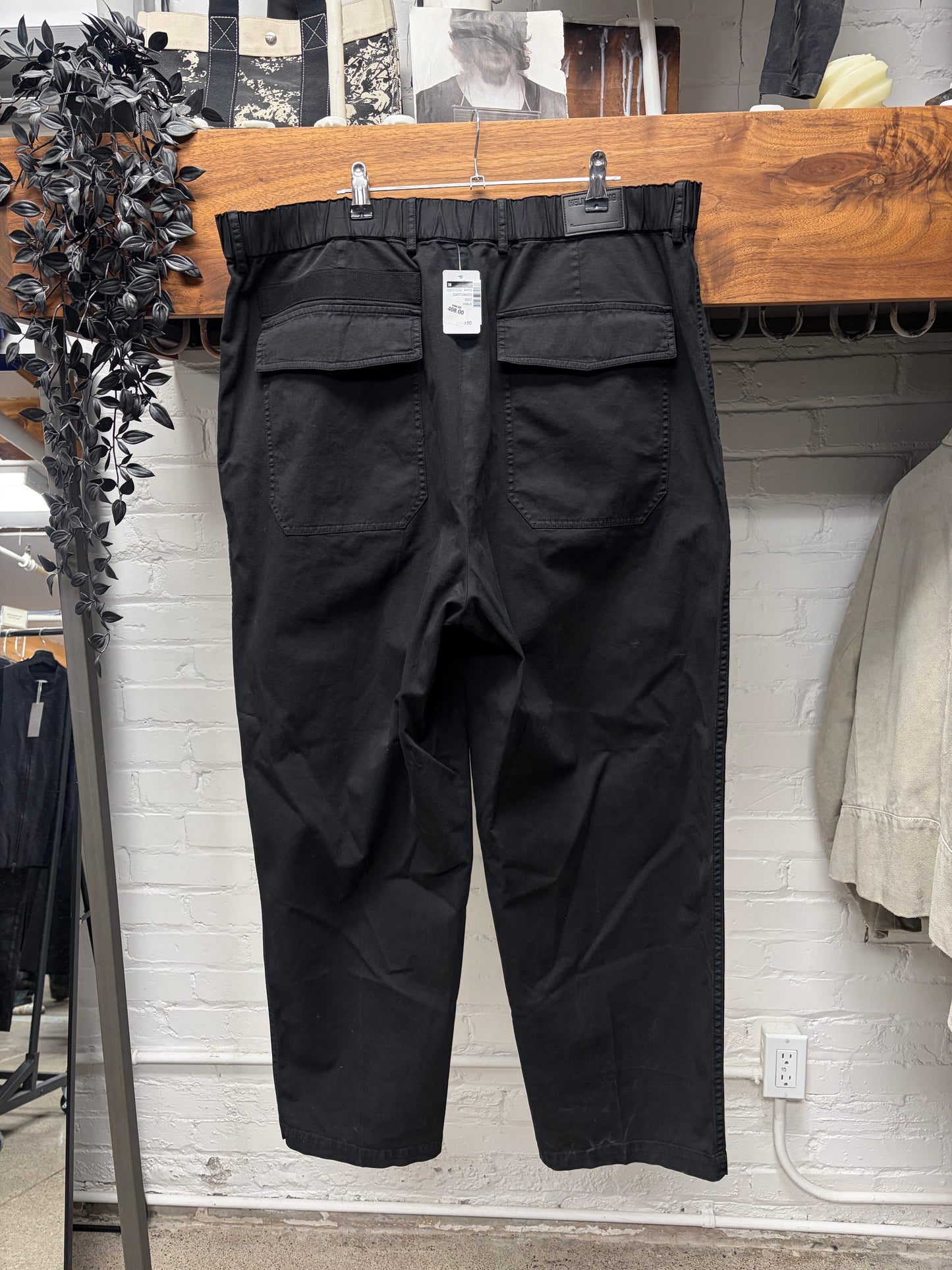 Helmut Lang Wide Leg Black ‘Front Zip’ Pants