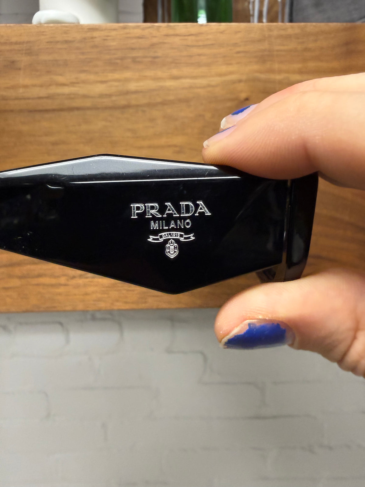 Prada ‘Symbole’ PR 17WS Black Glossy Acetate Sunglasses