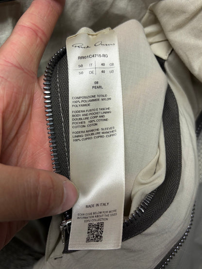 SS2023 Rick Owens ‘Edfu’ Pearl Cropped Fit Ripstop Hooded Jacket