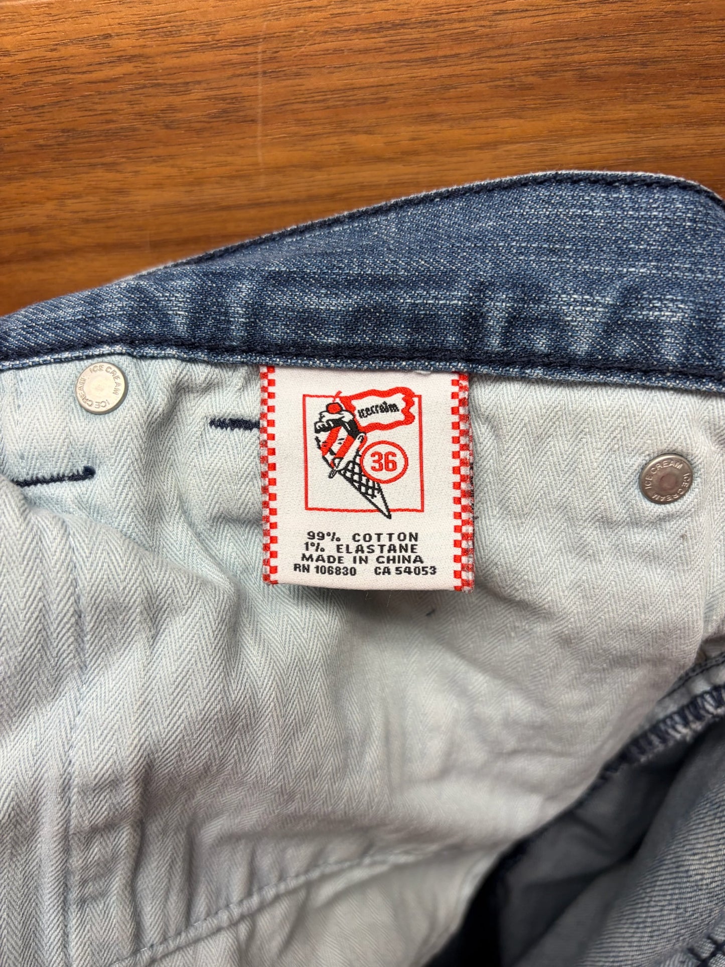 Billionaire Boys Club ‘Running Dog’ Washed Blue Wide Baggy Denim