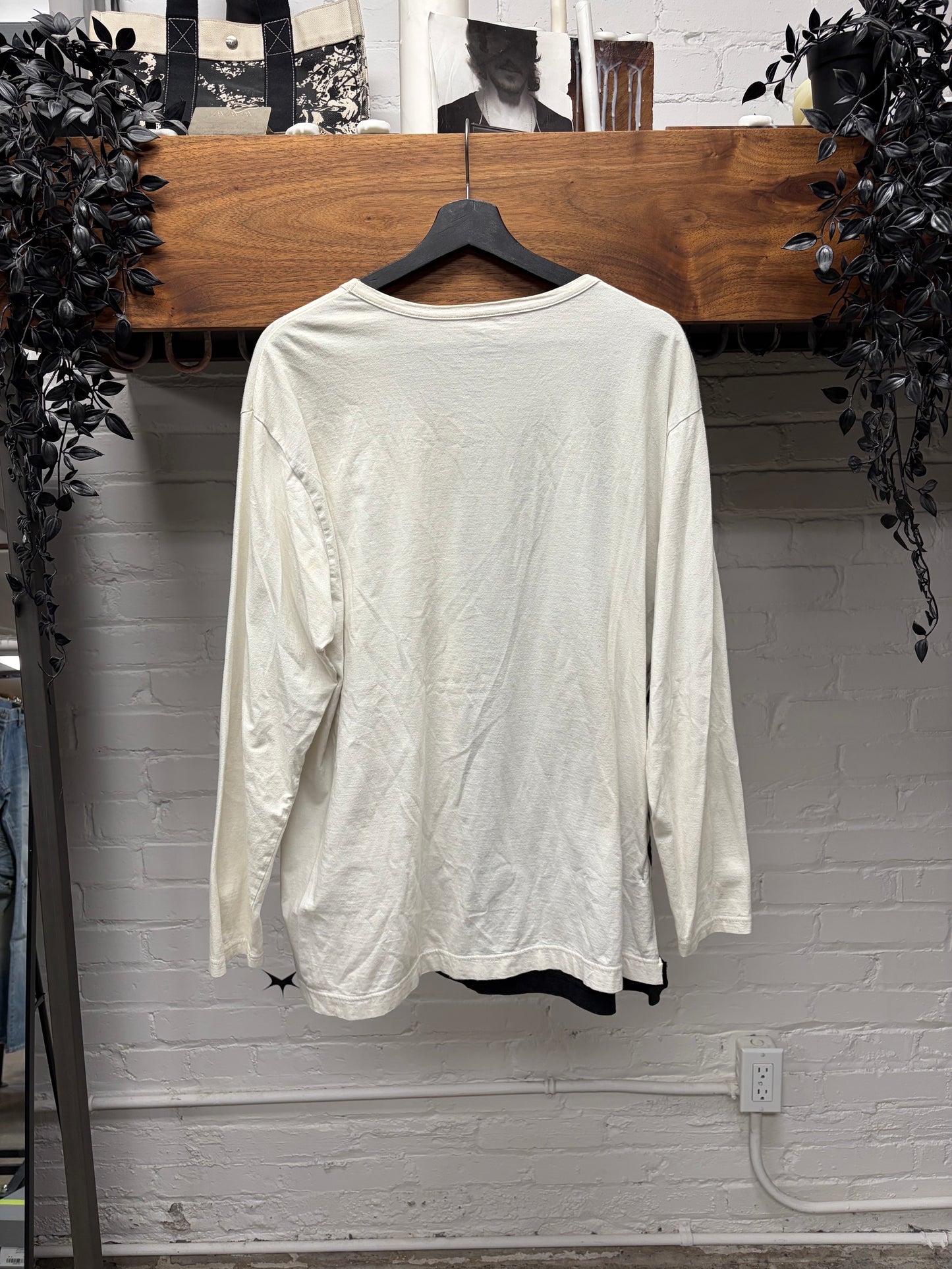 Yohji Yamamoto Ground Y ‘Woven Pattern’ White Long Sleeve Shirt