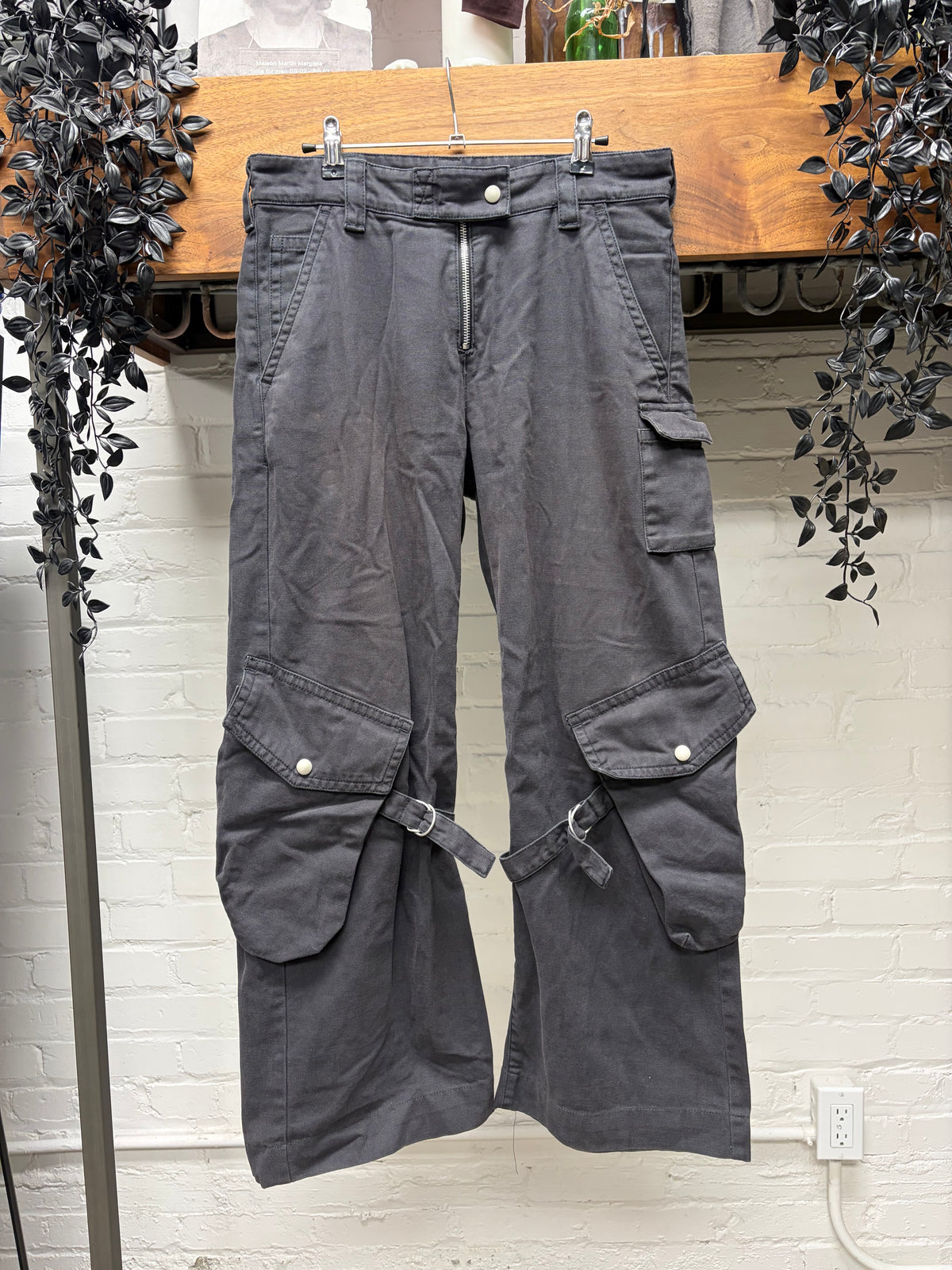 Acne Studios ‘Pointal’ Cotton Canvas Grey Wide Leg Cargo Pants