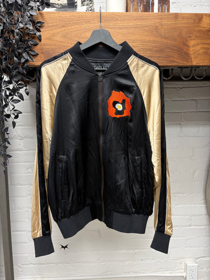 Enfants Riches Deprimes ‘Chinese Rock’ Silk Sukajan Souvenir Bomber Jacket