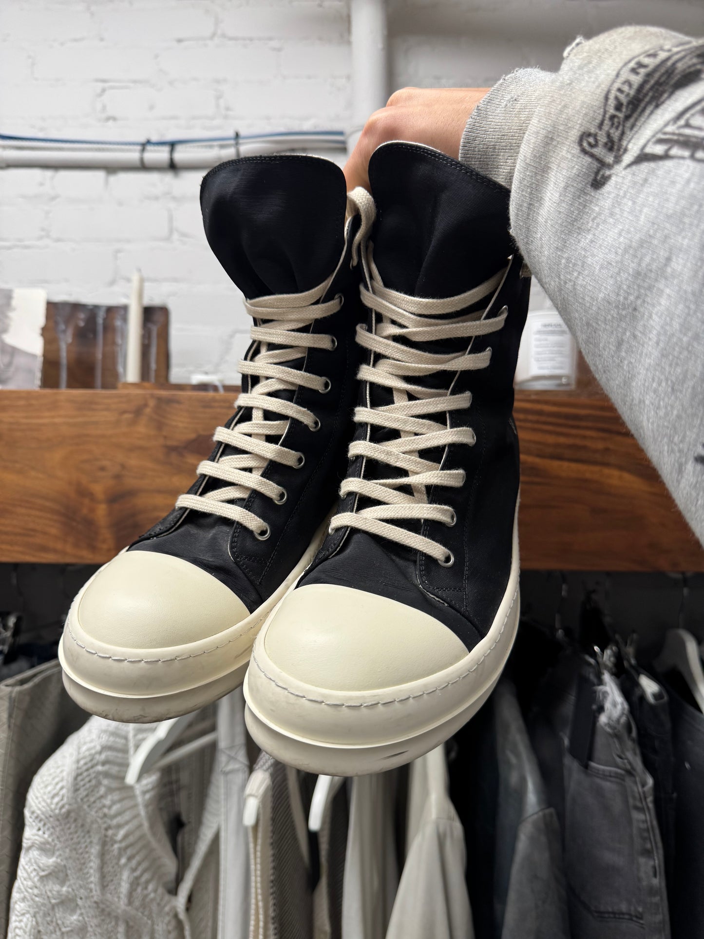 Rick Owens DRKSHDW Black Canvas ‘Pentagram’ Ramones