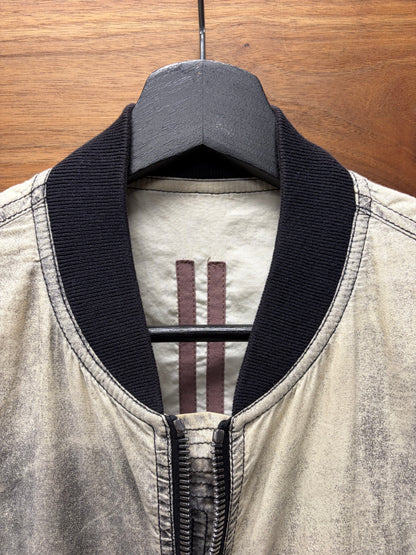 SS2017 Rick Owens ‘Walrus’  Black/Grey Fade Cotton Bomber Jacket