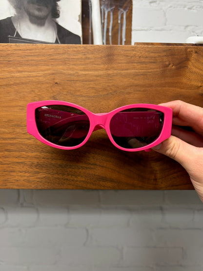 Balenciaga Pink ‘Cat Eye’ Shape Logo Sunglasses