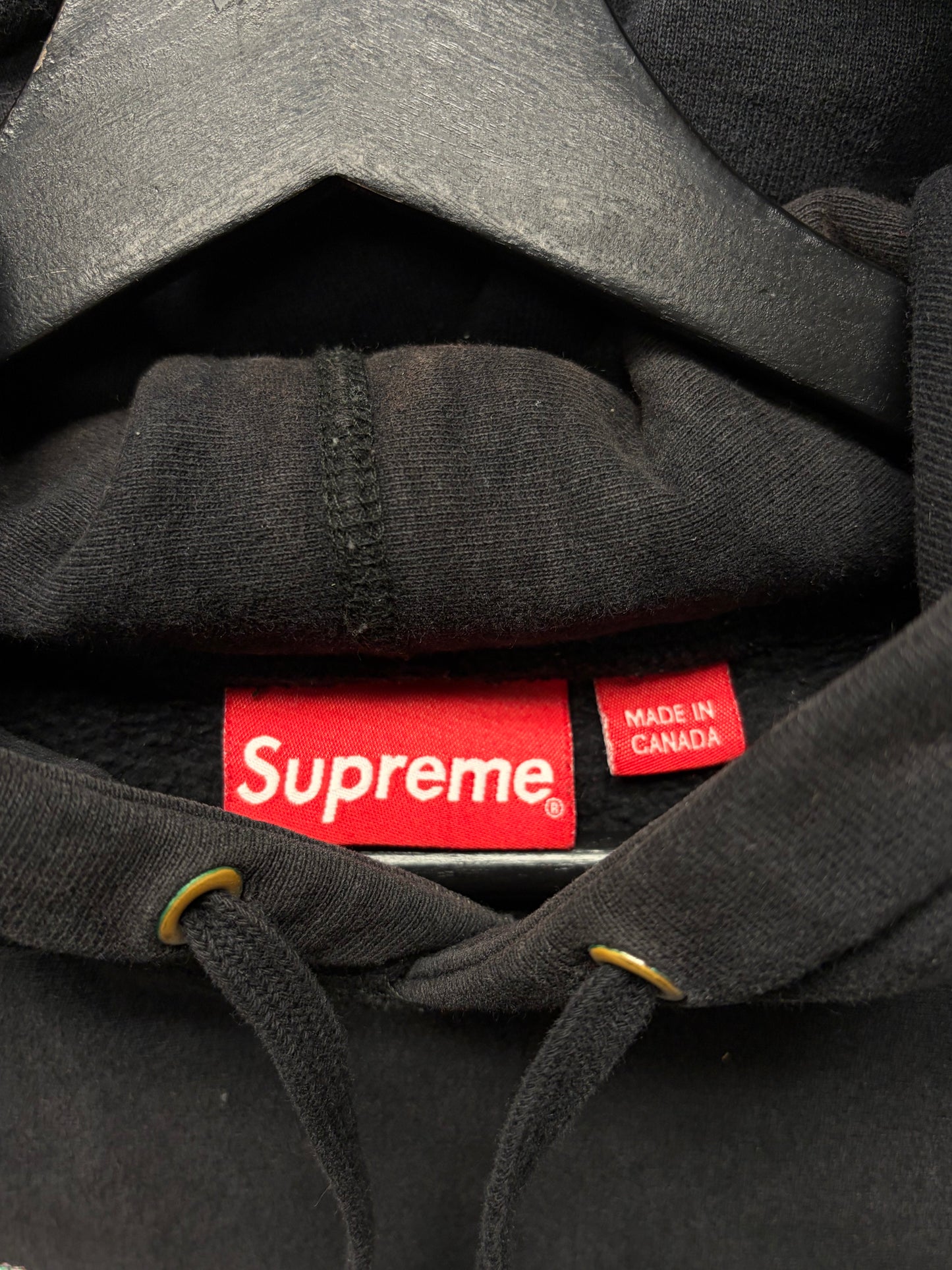 AW2017 Supreme ‘Brush Logo’ Black Cotton Pullover Hoodie