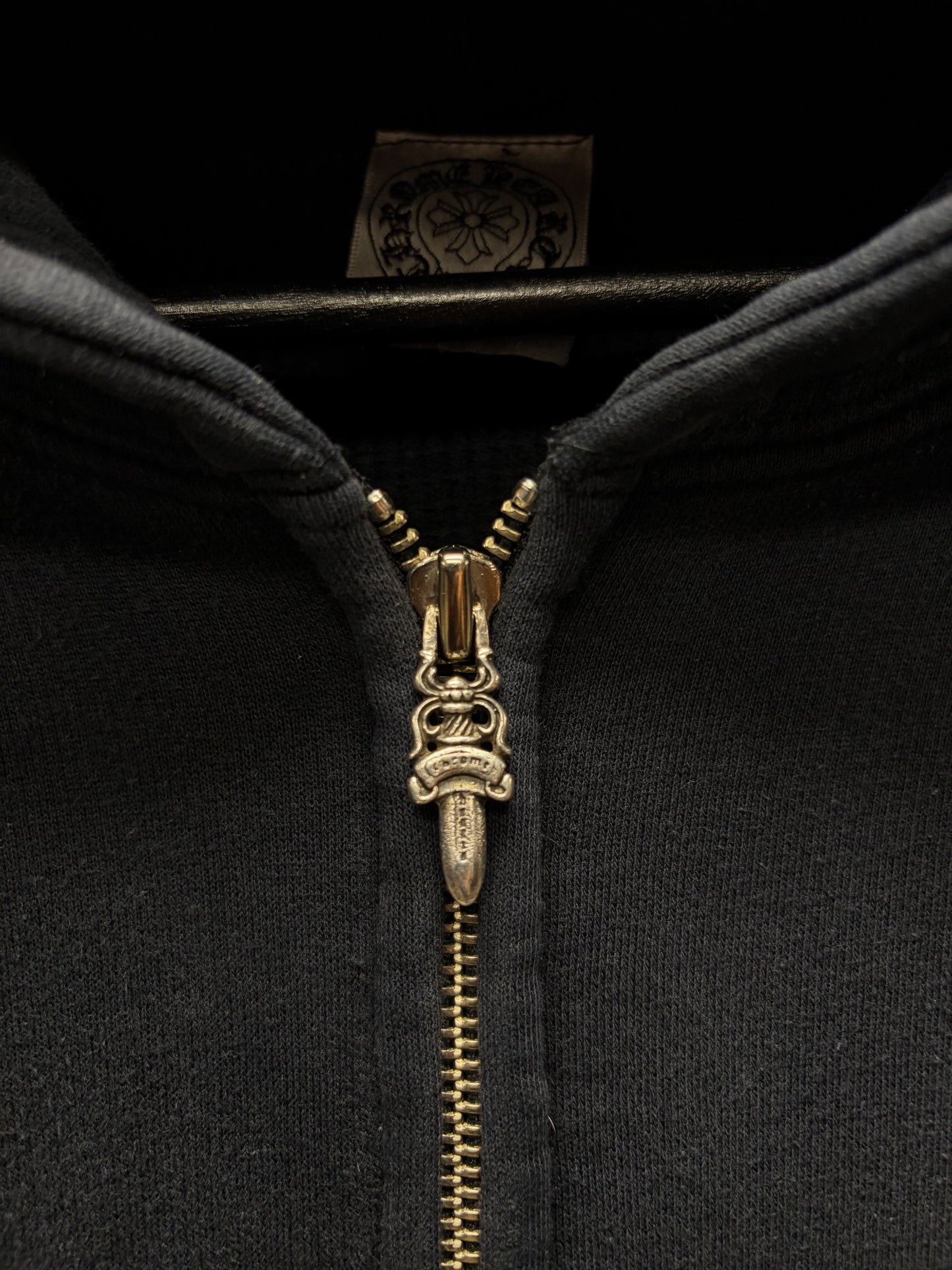 Vintage Chrome Hearts ‘Fuck You’ Thermal Lined Black Zip-Up Hoodie