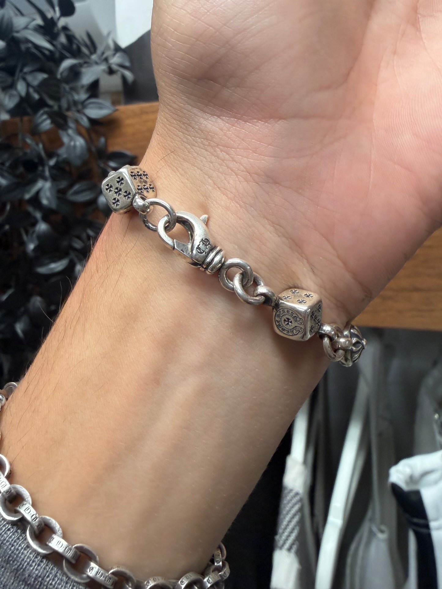 Chrome Hearts Dice/Crossball 925 Silver Bracelet