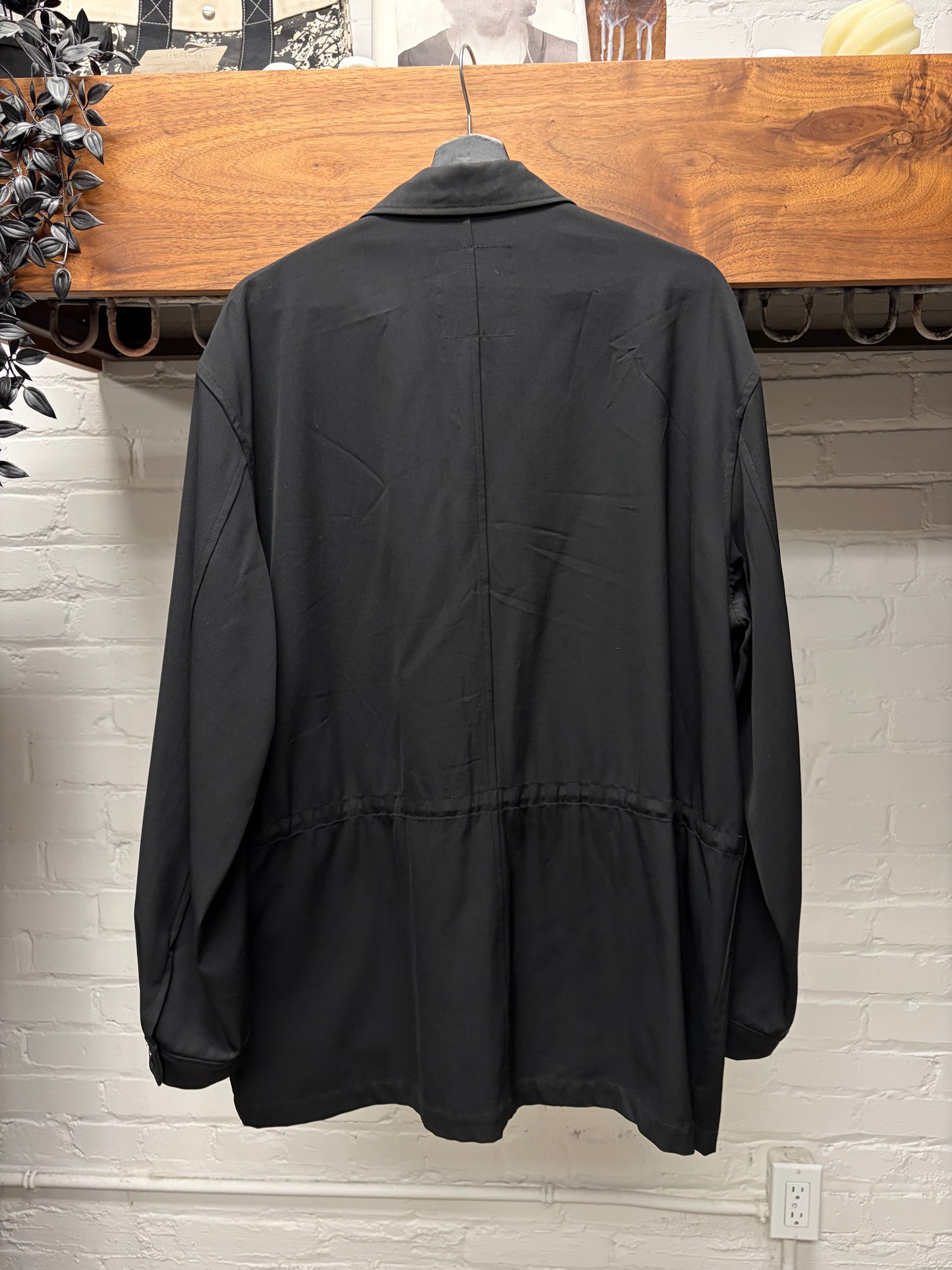 Vintage 90s Yohji Yamamoto Black Drawstring Waist Jacket