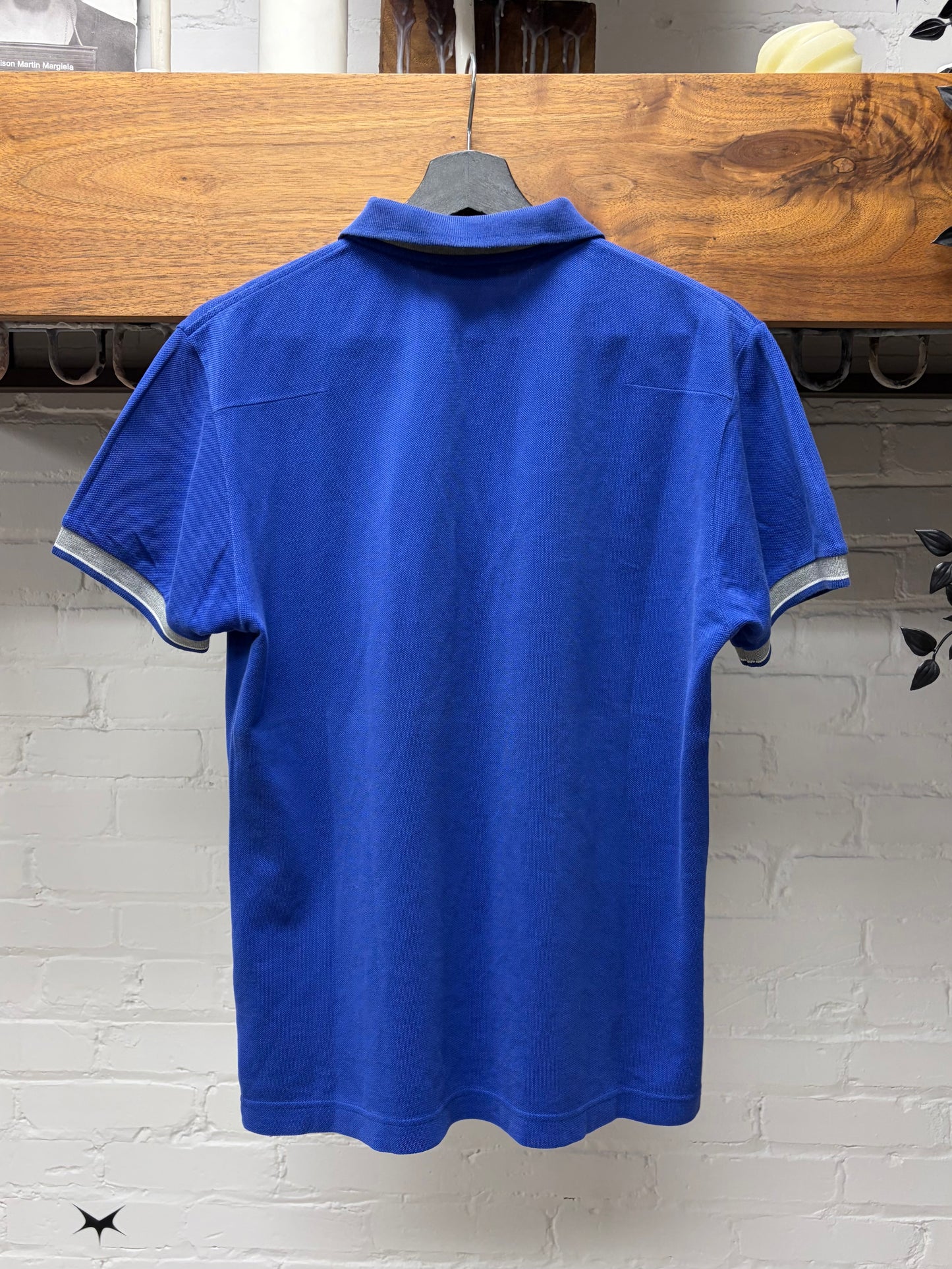 Dior Homme Blue/Grey  ‘Bee’ Embroidered Logo Polo