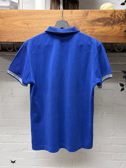 Dior Homme Blue/Grey  ‘Bee’ Embroidered Logo Polo