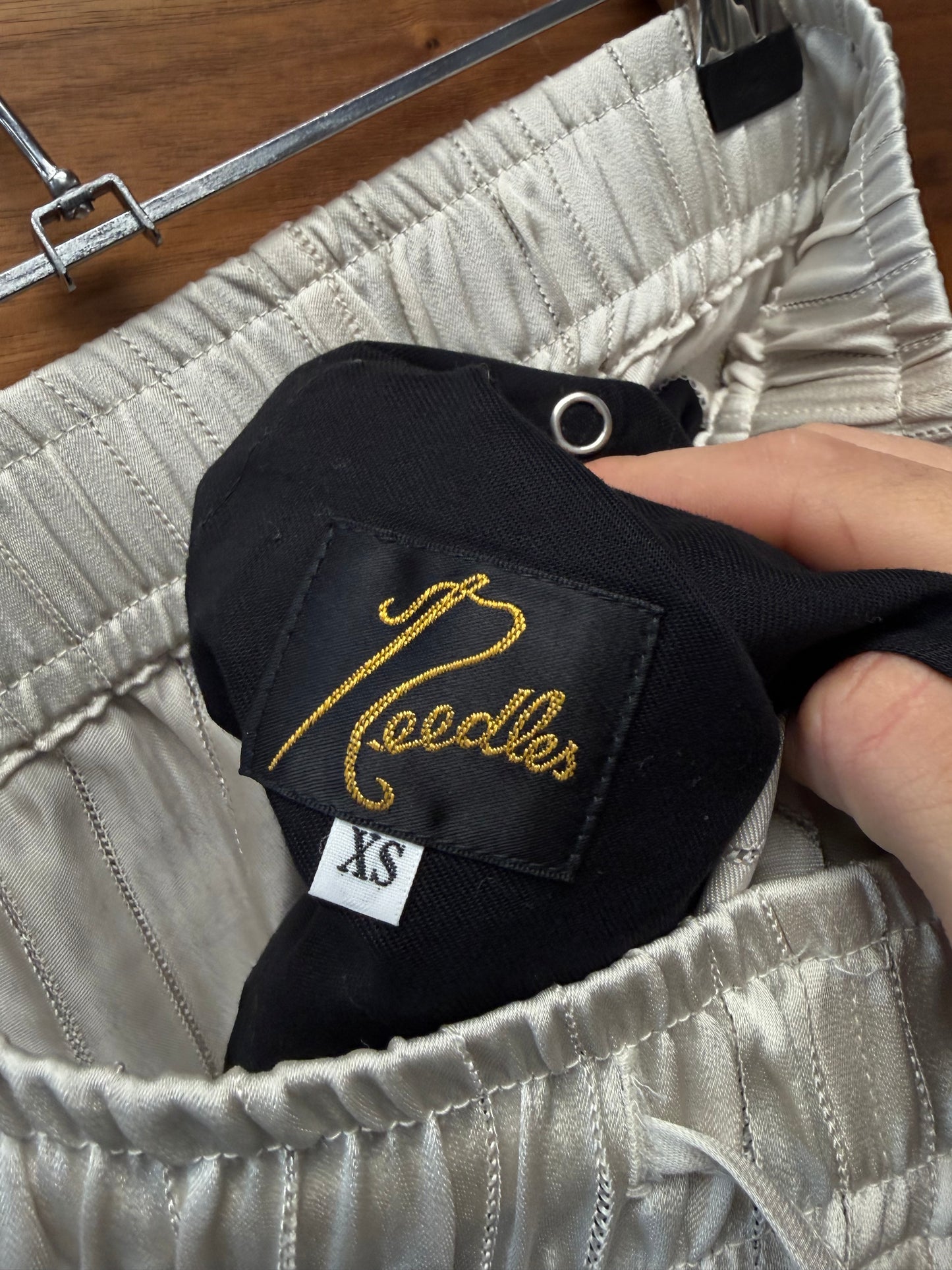 Needles Beige Striped String ‘Cowboy’ Shorts