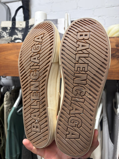 Balenciaga ‘Paris’ Cream White Canvas High Top Sneakers