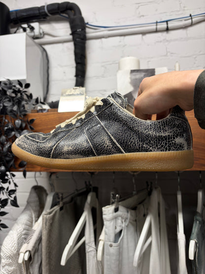 Margiela ‘Paint Crack’ G.A.T. Grey/Gum Sole Low Top Sneakers