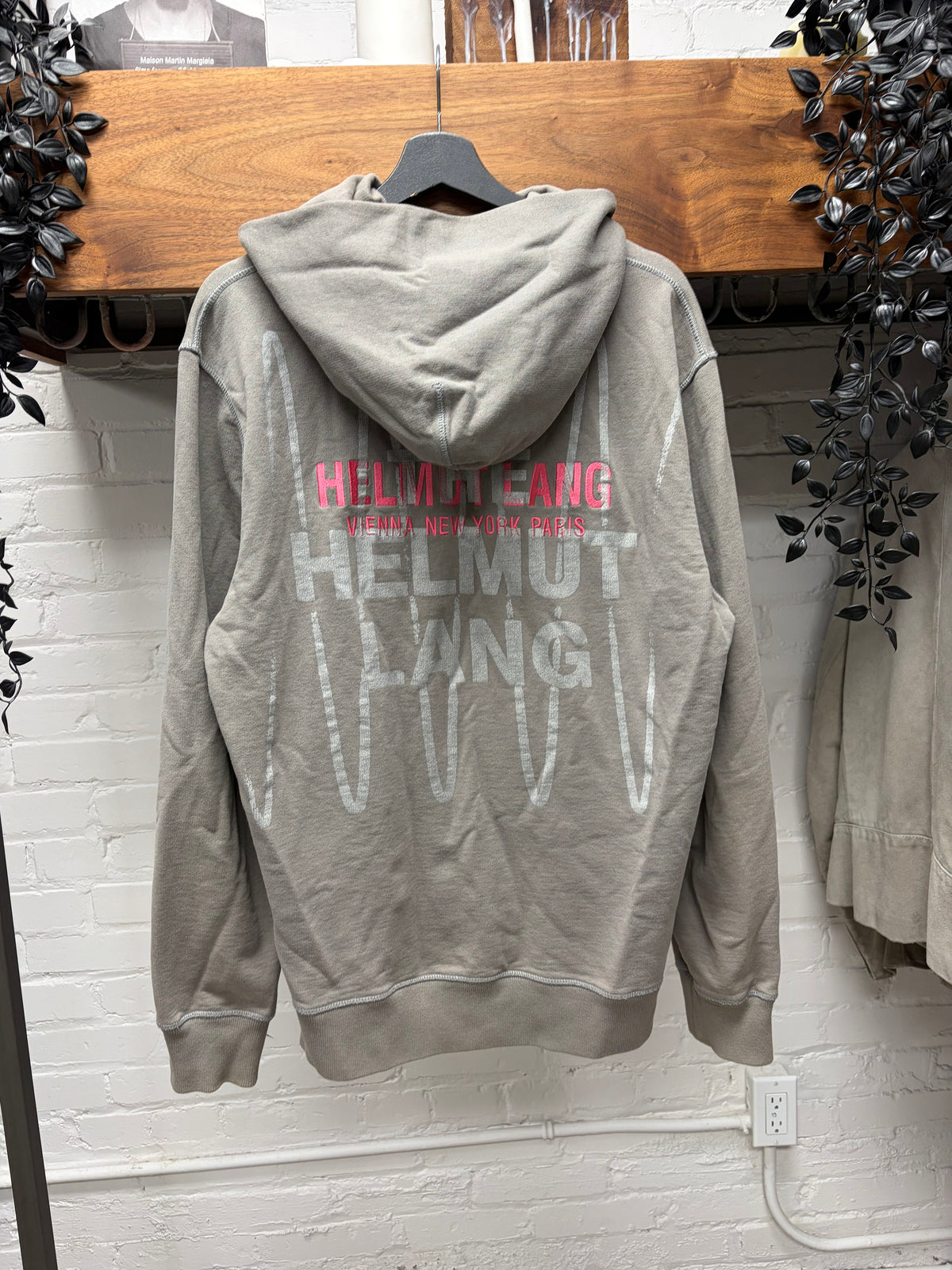 Helmut Lang x ‘Pelvis Records’ Brown Waves Logo Hoodie
