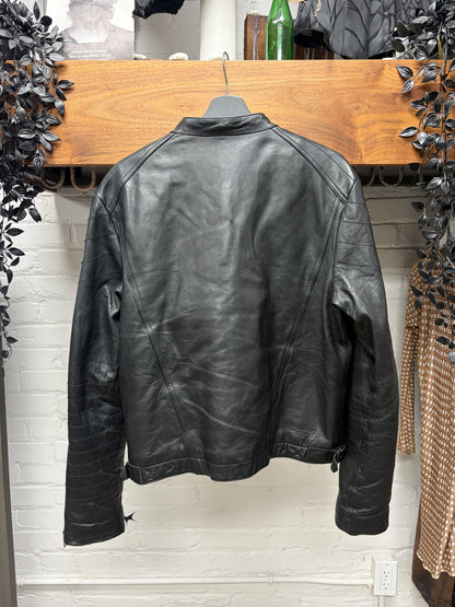 Acne Studios Distressed Black Lamb Leather Moto Jacket