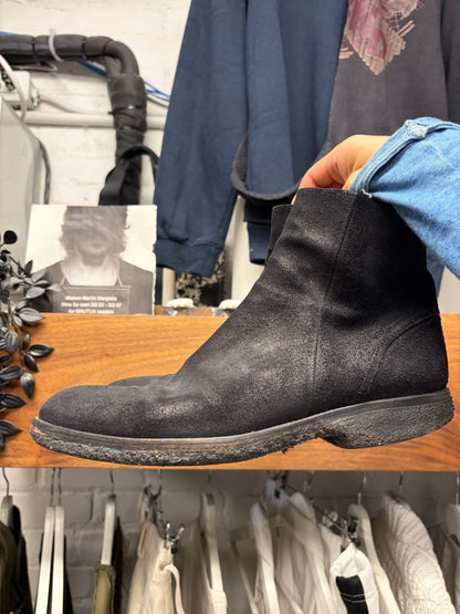 Dior Homme Crepe Sole Black Suede Pointed Toe Chelsea Boots