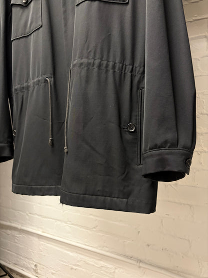 Vintage 90s Yohji Yamamoto Black Drawstring Waist Jacket