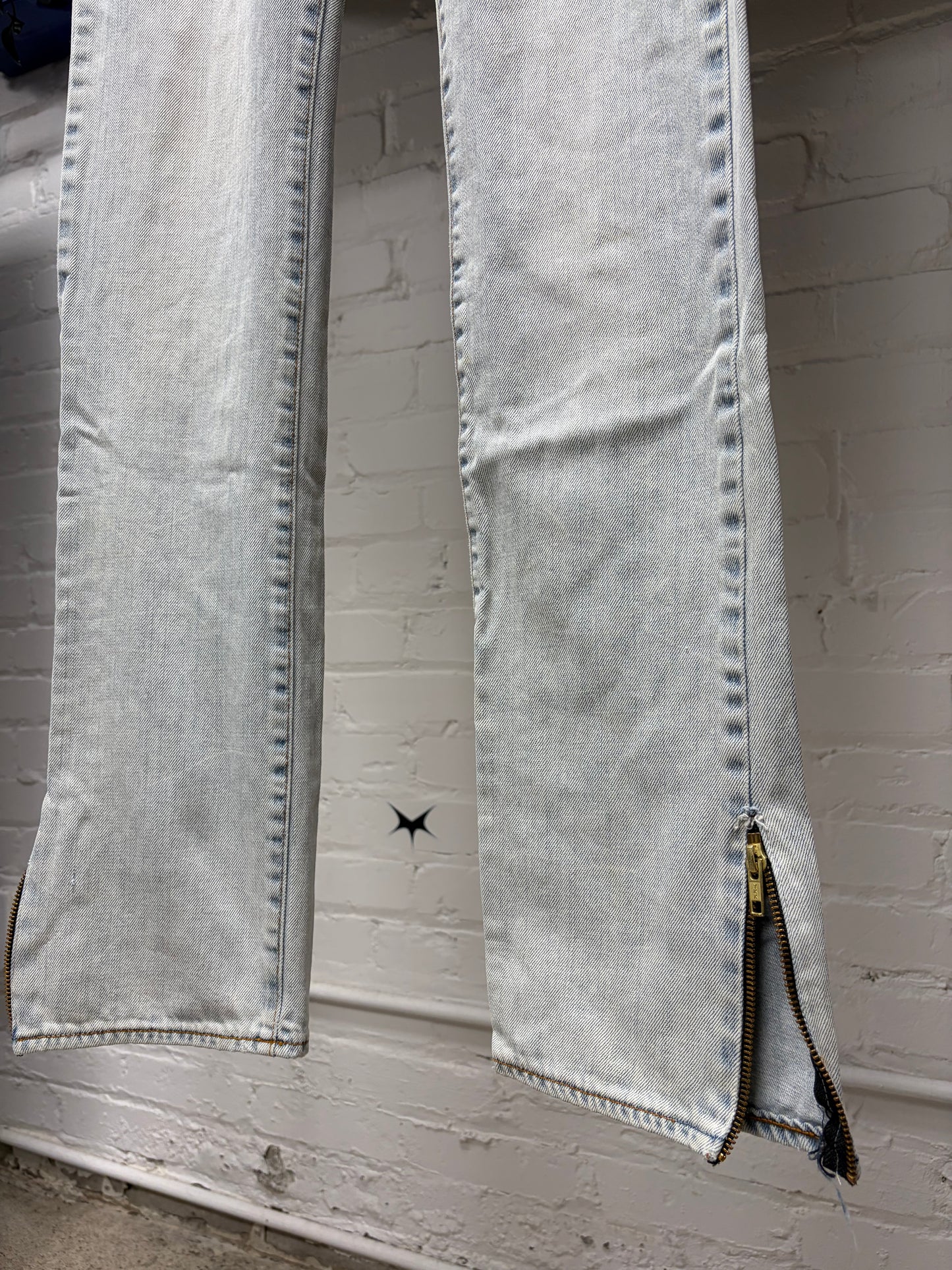 Acne Studios ‘Zipper Bottom Hem’ Light Wash Blue Skinny Jeans