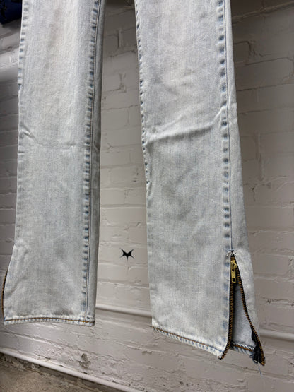 Acne Studios ‘Zipper Bottom Hem’ Light Wash Blue Skinny Jeans