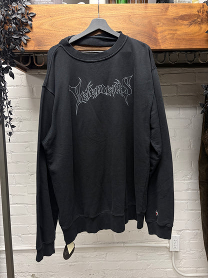 SS2016 Vetements x Champion Reversible ‘Metal Logo’ Oversized Black Sweatshirt