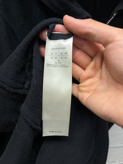Rick Owens ‘Jason’ Natural Cotton Black Zip-Up Hoodie