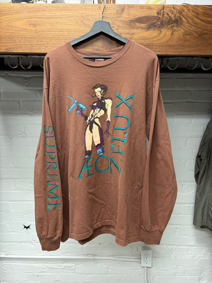 SS2022 Supreme x Aeon Flux Brown Long Sleeve Shirt