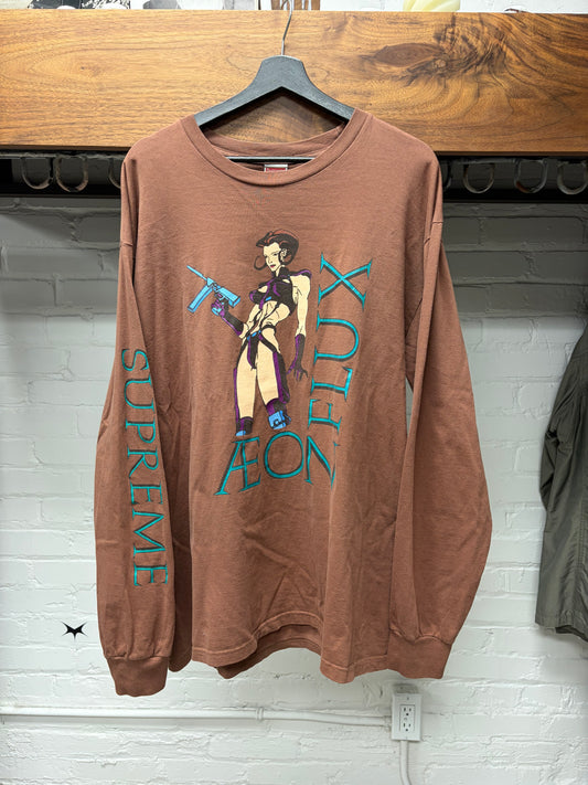 SS2022 Supreme x Aeon Flux Brown Long Sleeve Shirt