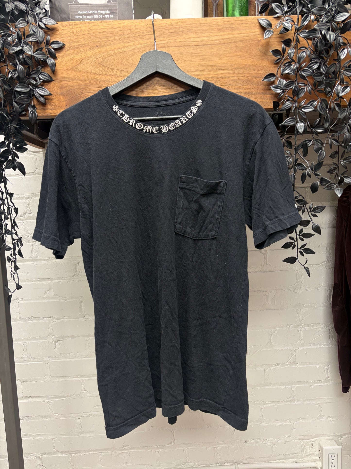 Chrome Hearts ‘Scroll Neck’ Black ‘Fuck You’ Short Sleeve Shirt