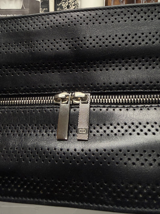 AW2009 Dior Homme Perforated Black Leather Sling Bag