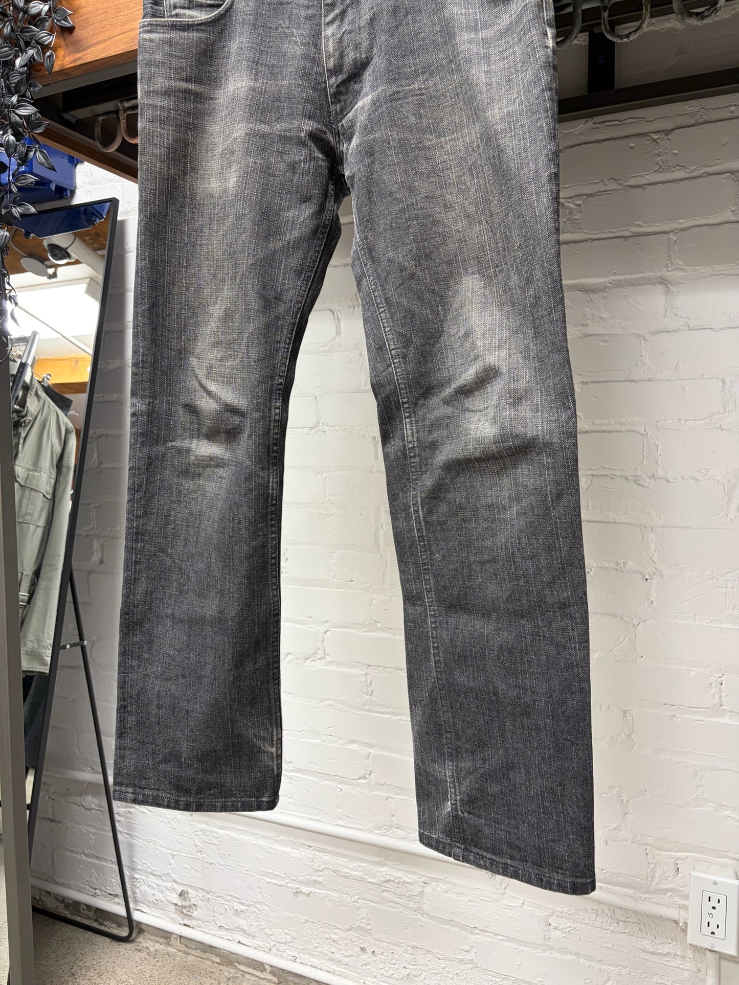Number (N)ine Black ‘Crying Heart’ Leather Patch Skinny Jeans
