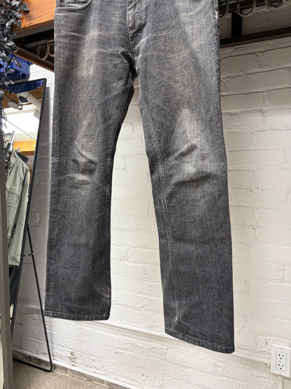Number (N)ine Black ‘Crying Heart’ Leather Patch Skinny Jeans