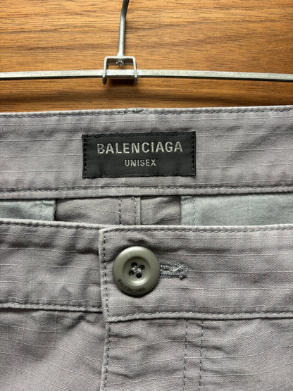 SS2025 Balenciaga Grey Ripstop ‘Convertible’ Flared Leg Cargo Pants