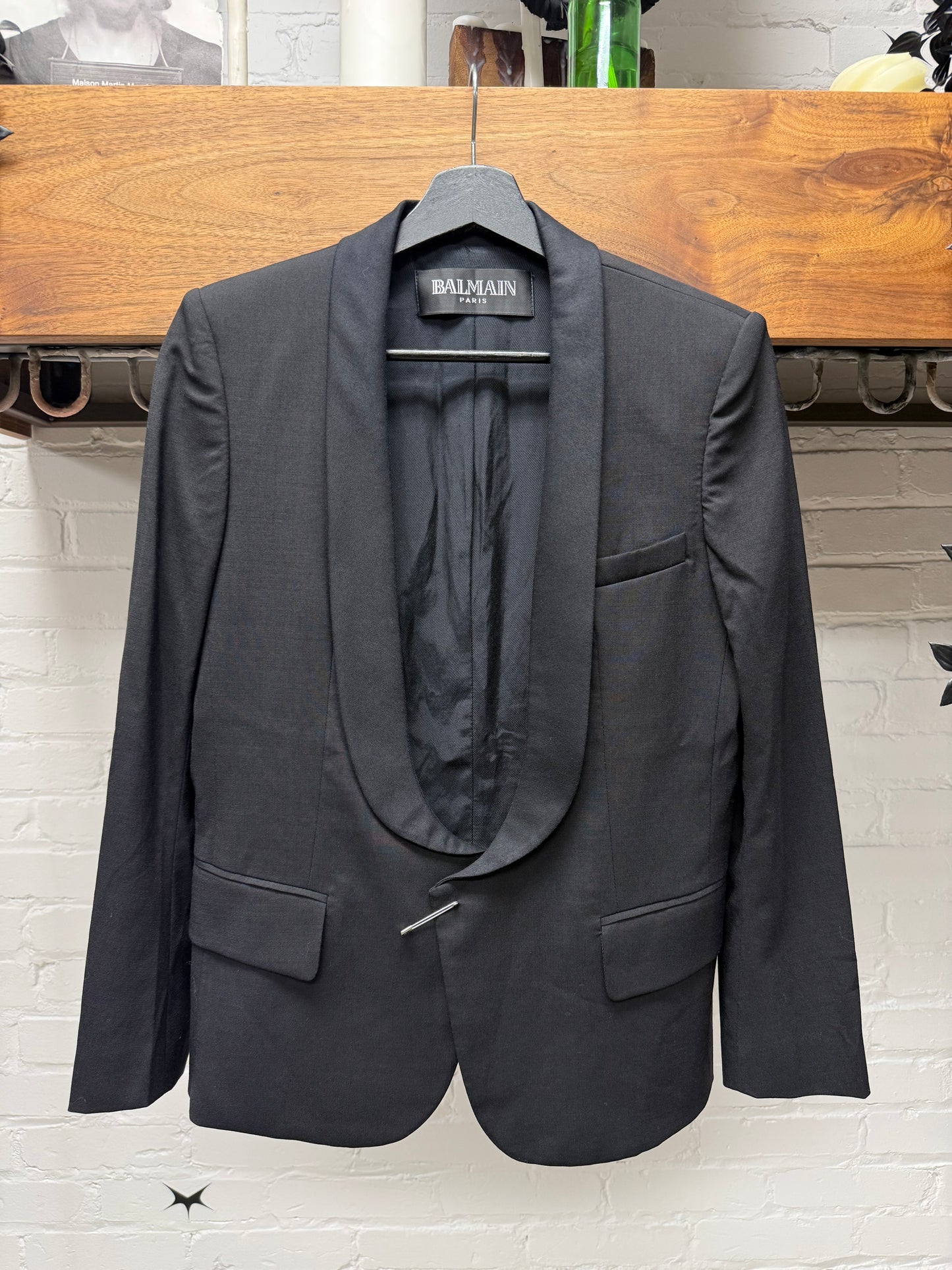 Balmain Black Tuxedo Cut Slim Fit Blazer