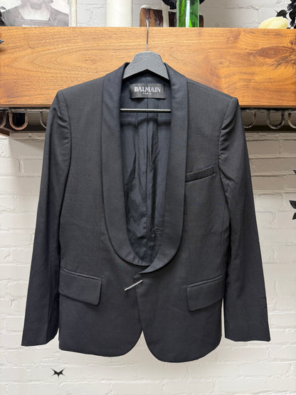 Balmain Black Tuxedo Cut Slim Fit Blazer