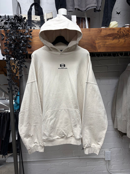 SS2022 Balenciaga ‘Unity Logo’ Cream White Pullover Hoodie
