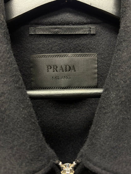 2021 Prada Wool/Cashmere Blend Black ‘Blouson’ Zip-Up Jacket