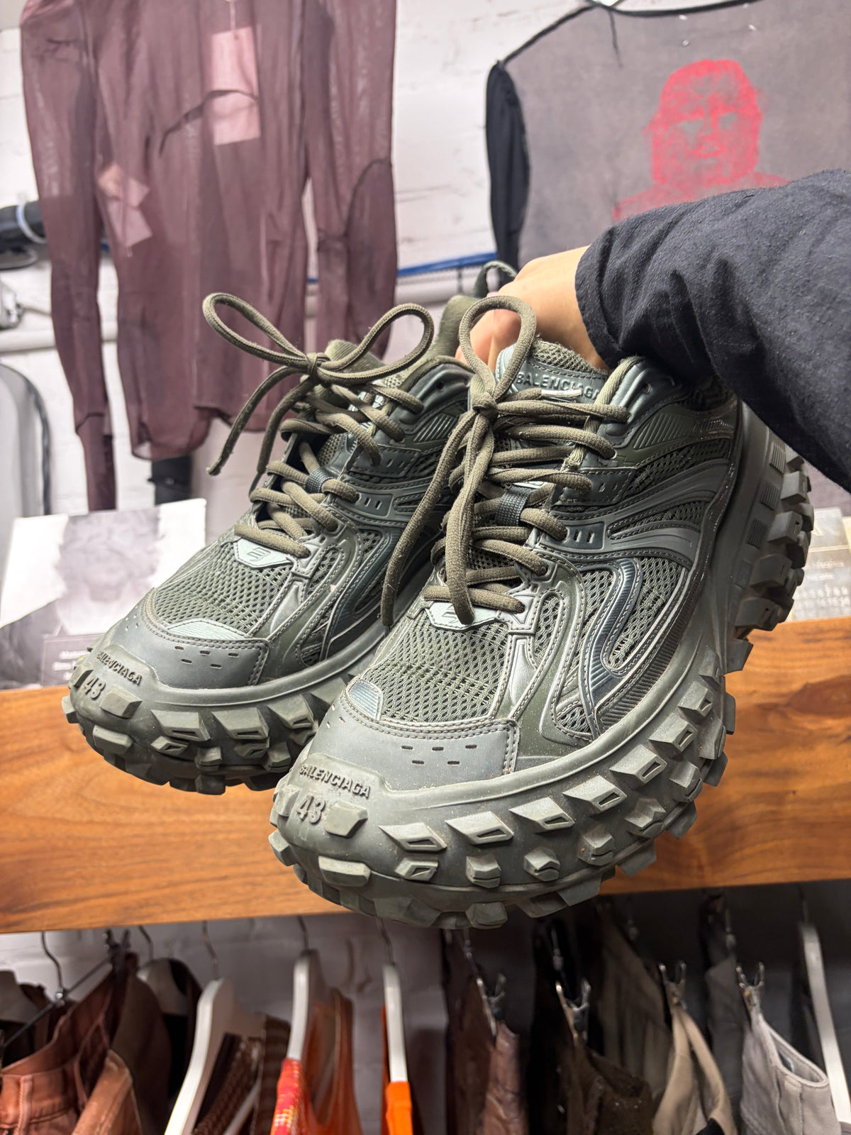 Balenciaga ‘Defender’ Military Green Low Top Sneakers