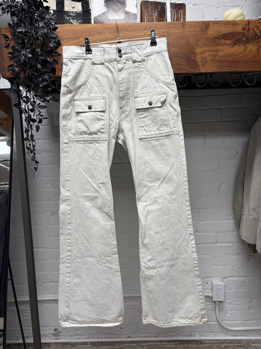 Kapital 70s Inspired ‘Bush’ White Flared Leg Denim
