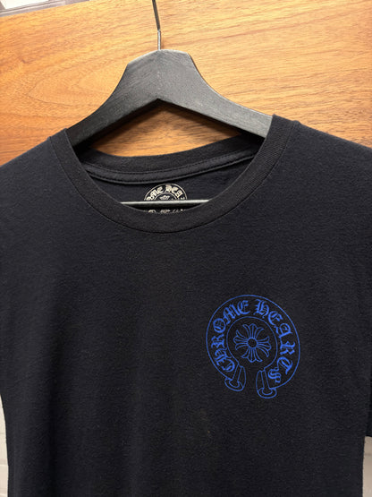 Chrome Hearts Blue/White Celtic Cross Black Short Sleeve T-Shirt