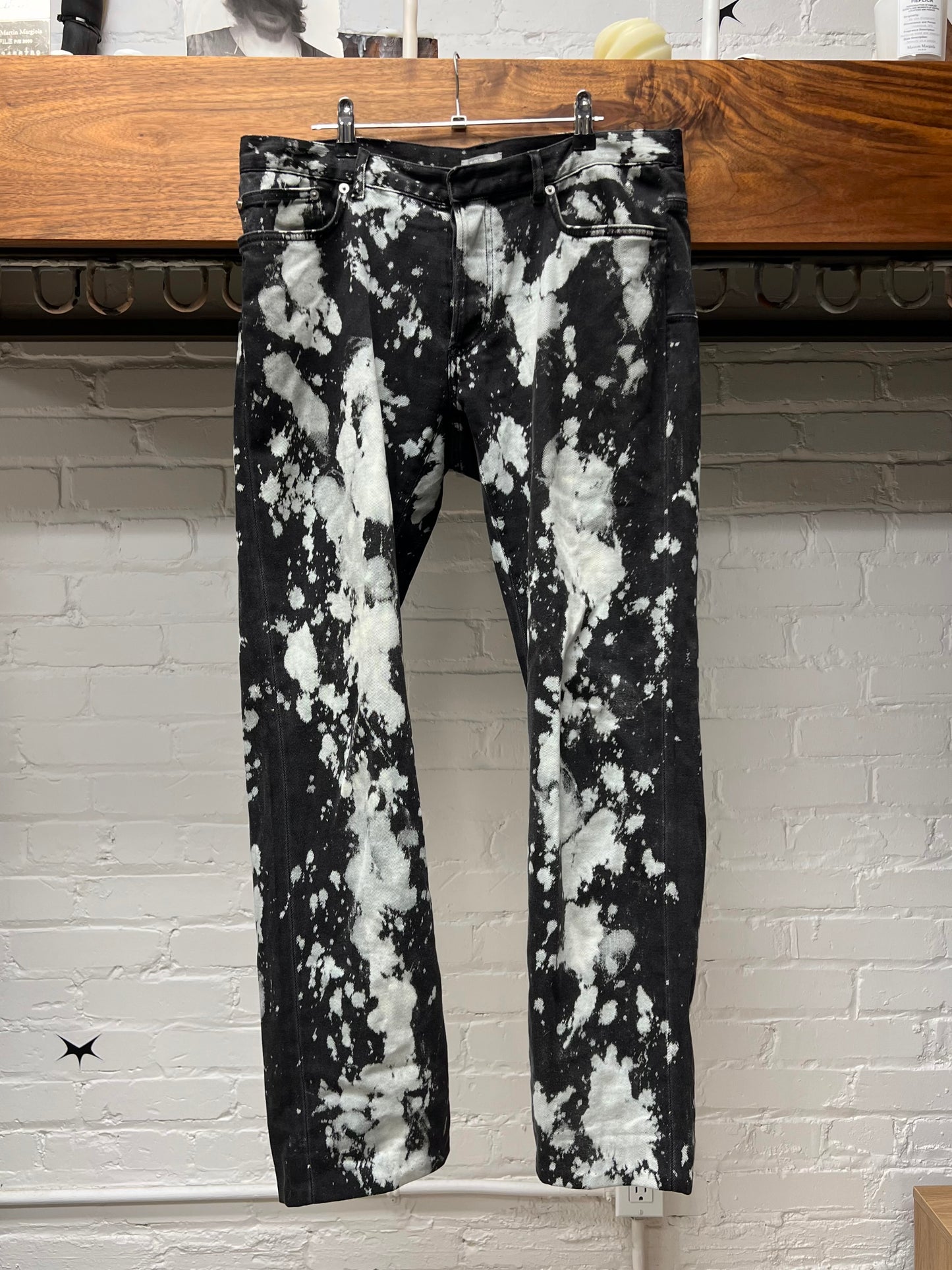 Dior Homme Bleach Distressed Black Skinny Jeans