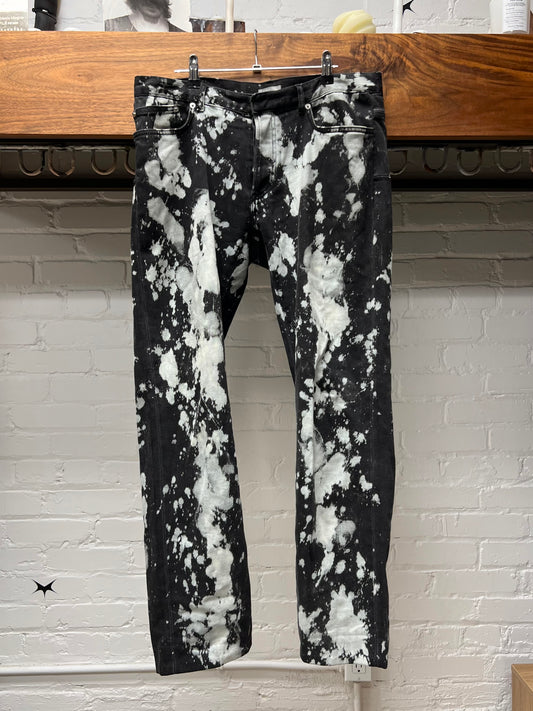Dior Homme Bleach Distressed Black Skinny Jeans
