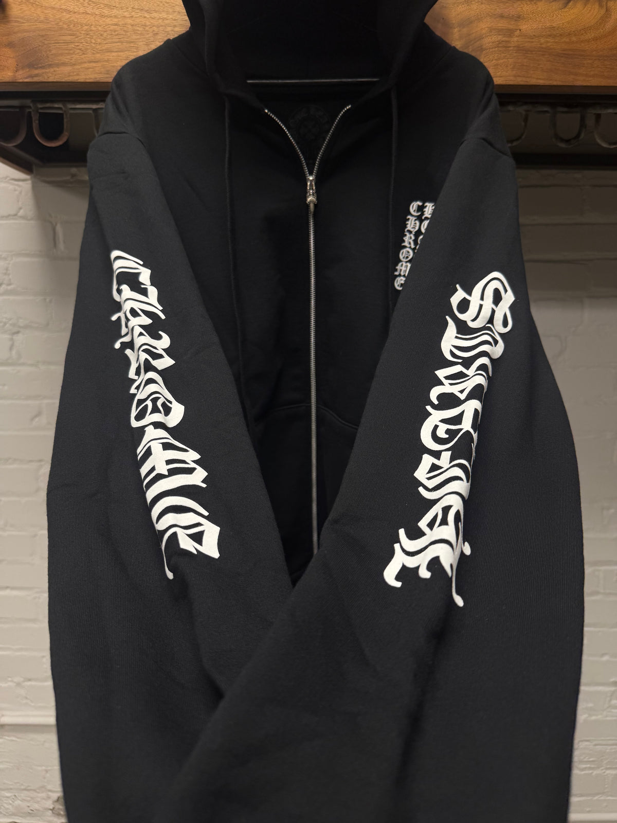 Chrome Hearts BRAND NEW ‘Y-Not’ Logo Black .925 Silver Zip-Up Hoodie