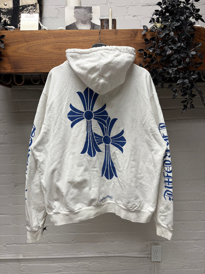 Chrome Hearts ‘Los Angeles Exclusive’ White/Blue Double Cross Hoodie