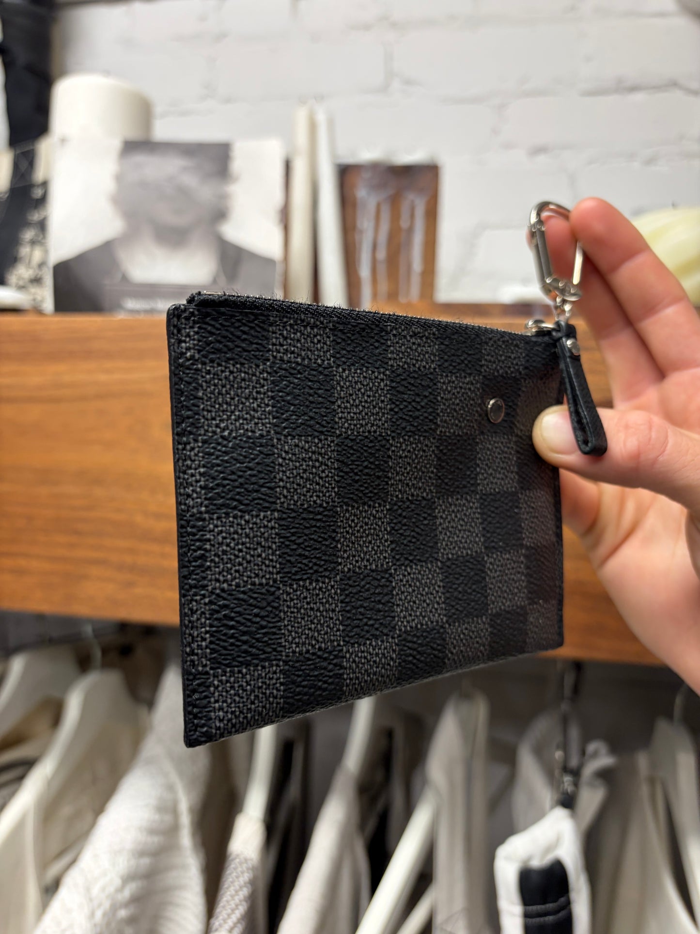 Louis Vuitton Damnier ‘Cles Pochette’ Leather Coin Wallet with Keychain