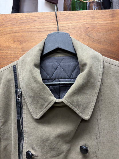 Helmut Lang Suede Quilted Liner Perfecto-Zip Biker Jacket