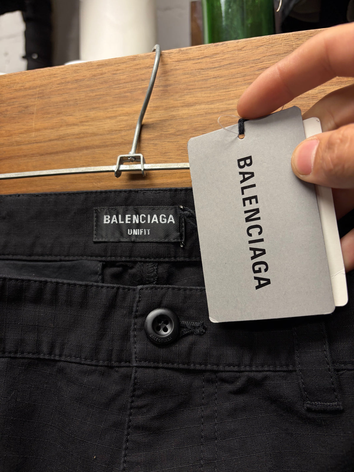 2022 Balenciaga ‘Convertible’ Black Ripstop Straight Cut Cargo Pants