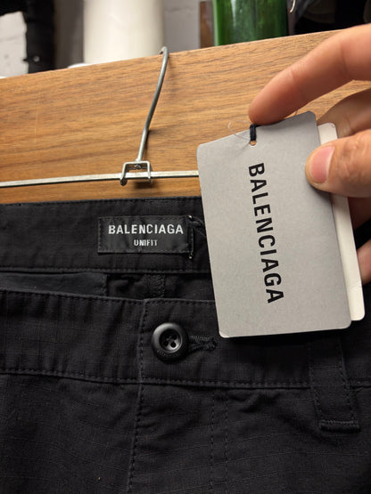 2022 Balenciaga ‘Convertible’ Black Ripstop Straight Cut Cargo Pants