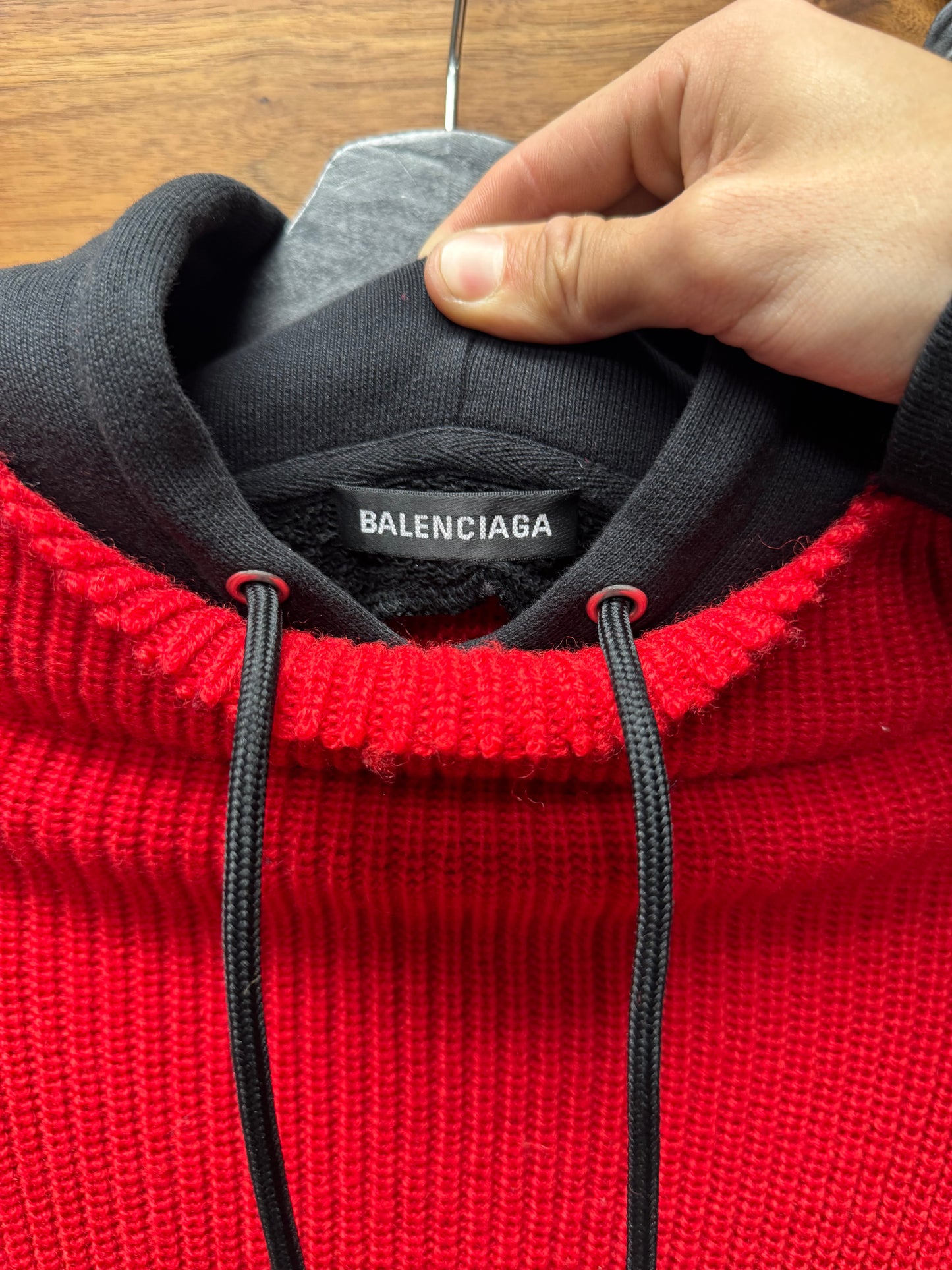 2018 Balenciaga Hybrid Knit/Hooded Sweater